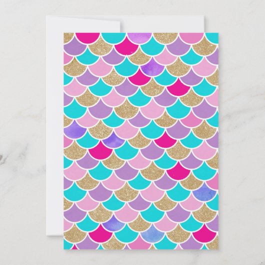 マーメイド誕生日パーティーアンダーザシー招待状 招待状 (裏面)