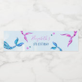 マーメイド誕生日パーティーウォーターボトル ペットボトルラベル (シングルラベル)