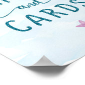 マーメイド誕生日パーティーカードとギフトサイン ポスター (角)