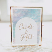 マーメイド誕生日パーティーカードとギフトサイン ポスター