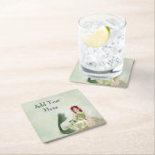 マーメイド誕生日パーティーディスポーザブル紙コースター スクエアペーパーコースター (インサイチュ)