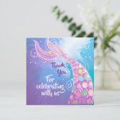 マーメイド誕生日パーティーバッシュ サンキューカード (スタンド正面)