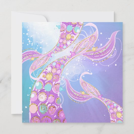 マーメイド誕生日パーティーバッシュ サンキューカード (裏面)