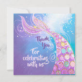 マーメイド誕生日パーティーバッシュ サンキューカード (正面)