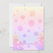 マーメイド誕生日パーティーピンクパープルスパークル 招待状 (裏面)