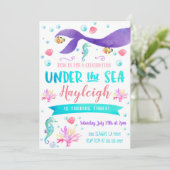 マーメイド誕生日パーティー招待マーメイド 招待状 (スタンド正面)