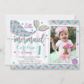 マーメイド誕生日パーティー招待招待状 招待状 (正面)