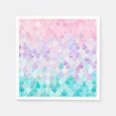 マーメイド誕生日パーティー用品、紙ナプキンス スタンダードカクテルナプキン (正面)