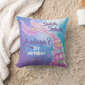 マーメイド誕生日パーティー クッション (ブランケット)