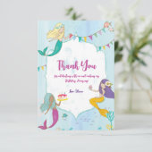 マーメイド誕生日パーティー サンキューカード (スタンド正面)
