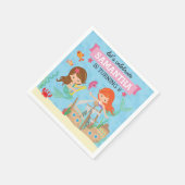 マーメイド誕生日パーティー スタンダードカクテルナプキン (角)