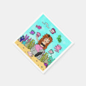 マーメイド誕生日パーティー スタンダードカクテルナプキン (角)