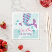 マーメイド誕生日パーティー スタンダードカクテルナプキン (インサイチュ)