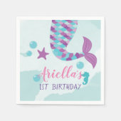 マーメイド誕生日パーティー スタンダードカクテルナプキン (正面)