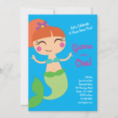 マーメイド誕生日パーティー 招待状 (正面)