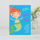 マーメイド誕生日パーティー 招待状 (スタンド正面)