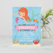 マーメイド誕生日パーティー 招待状 (スタンド正面)