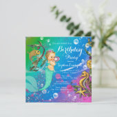 マーメイド誕生日パーティー 招待状 (スタンド正面)