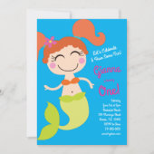 マーメイド誕生日パーティー 招待状 (正面)