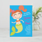 マーメイド誕生日パーティー 招待状 (スタンド正面)
