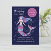 マーメイド誕生日パーティー 招待状 (スタンド正面)