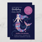 マーメイド誕生日パーティー 招待状 (正面/裏面)