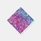 マーメイド誕生日パープルピンク スタンダードカクテルナプキン (角)