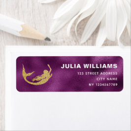 マーメイド誕生日パープル金ゴールド ラベル