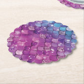 マーメイド誕生日ピンクパープル ペーパーコースター (アングル)