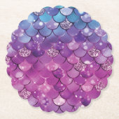 マーメイド誕生日ピンクパープル ペーパーコースター (正面)