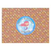 マーメイド誕生日ブラウンオレンジはかりで測テーブルクロス テーブルクロス (正面(横))