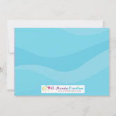 マーメイド誕生日プールパーティの招待状5 X 7 招待状 (裏面)