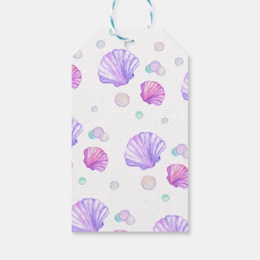 マーメイド誕生日プールパーティーありがとう ギフトタグ (裏面)