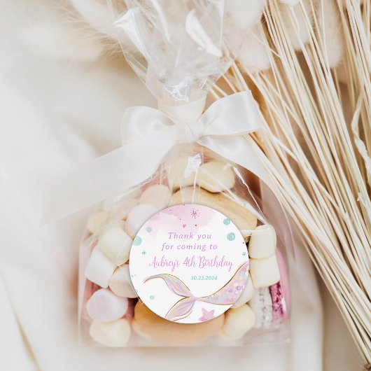 マーメイド誕生日プールパーティーアンダーザシー ラウンドシール