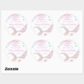 マーメイド誕生日プールパーティーアンダーザシー ラウンドシール (シート)