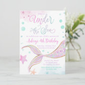 マーメイド誕生日プールパーティーアンダーザシー 招待状 (スタンド正面)