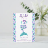 マーメイド誕生日マーメイド番号2 インビテーションポストカード (スタンド正面)