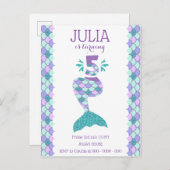 マーメイド誕生日マーメイド番号5 インビテーションポストカード (正面/裏面)