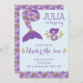 マーメイド誕生日マーメイド番号8 招待状 (正面/裏面)