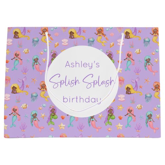 マーメイド誕生日ラージ抱き枕 ラージペーパーバッグ (正面)