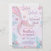 マーメイド誕生日招待状アンダーザシーガール 招待状 (正面)