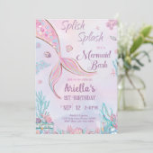 マーメイド誕生日招待状アンダーザシーガール 招待状 (スタンド正面)