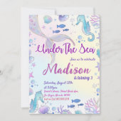 マーメイド誕生日招待状アンダーザシーズ 招待状 (正面)