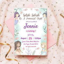 マーメイド誕生日招待状アンダーザシーズ 招待状