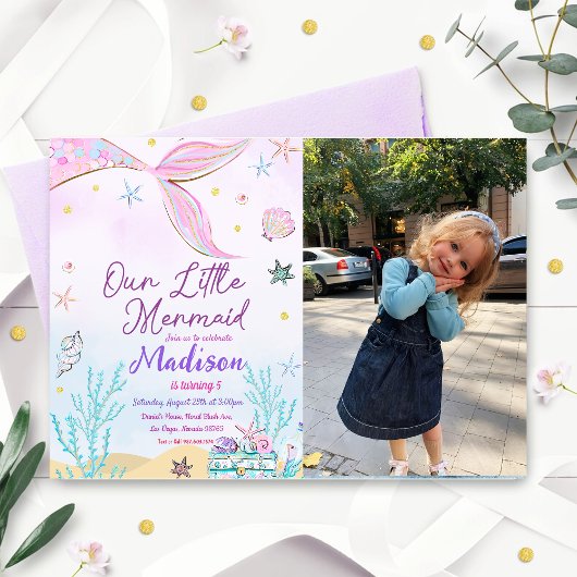 マーメイド誕生日招待状アンダーザシーズ 招待状