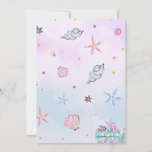 マーメイド誕生日招待状アンダーザシーズ 招待状 (裏面)
