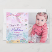 マーメイド誕生日招待状アンダーザシーズ 招待状 (正面)