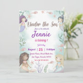 マーメイド誕生日招待状アンダーザシーズ 招待状 (スタンド正面)
