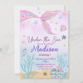 マーメイド誕生日招待状アンダーザシーズ 招待状 (正面)