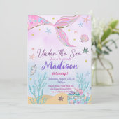 マーメイド誕生日招待状アンダーザシーズ 招待状 (スタンド正面)